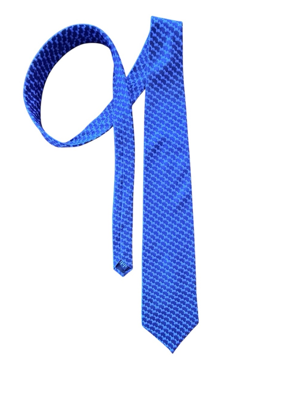 Brooks Brothers Blue Dog Patterned Men's Tie - Classic Solid Preppy Office Tie